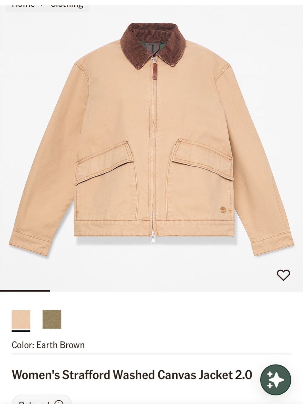 Timberland Women's Strafford Washed Canvas Jacket 2.0 small